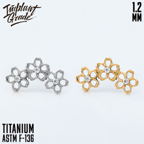 Накрутка Hollow 3 Flowers Gold 1.2 мм фото 2